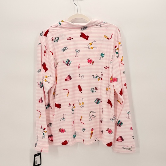 Kate Spade New York NWT Pajama Set Cocktail Party Print Lounge Sleepwear Large - Picture 4 of 11
